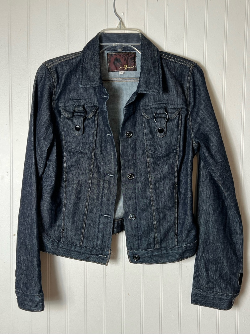Women's 7 for All Mankind Dark Blue Denim Jacket - Classic Jean Jacket Sz Small